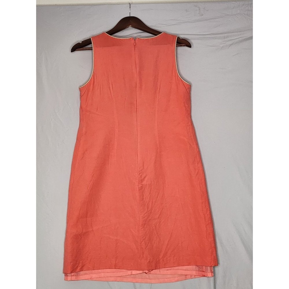 Jessica Howard Sleeveless Linen Floral Embroidered Shift Dress Size 6 - Picture 2 of 6